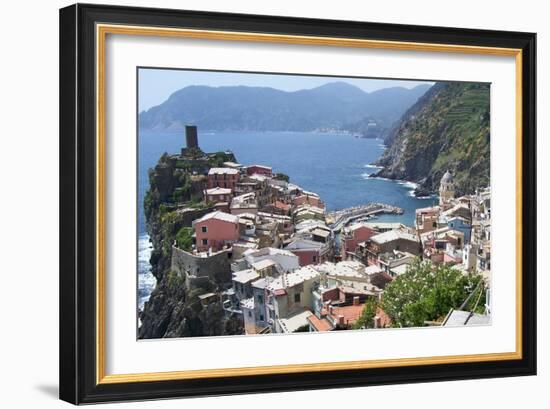 Rooftops of Cinque Terre Vernazza-Marilyn Dunlap-Framed Art Print