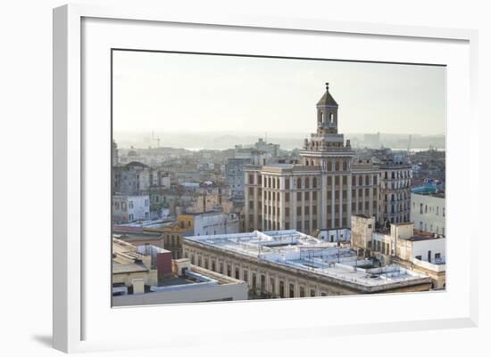 Rooftops of Havana Towards the Bacardi Building from the 9th Floor Restaurant of Hotel Seville-Lee Frost-Framed Photographic Print