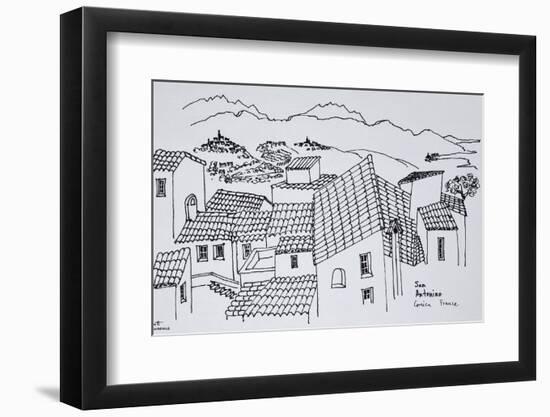 Rooftops of Sant'Antonino, Corsica, France-Richard Lawrence-Framed Photographic Print