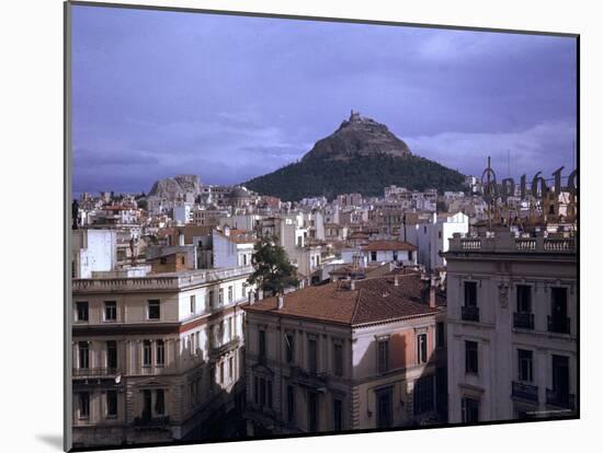 Rooftops of the City with Lykavittos Hills in Background-Dmitri Kessel-Mounted Photographic Print