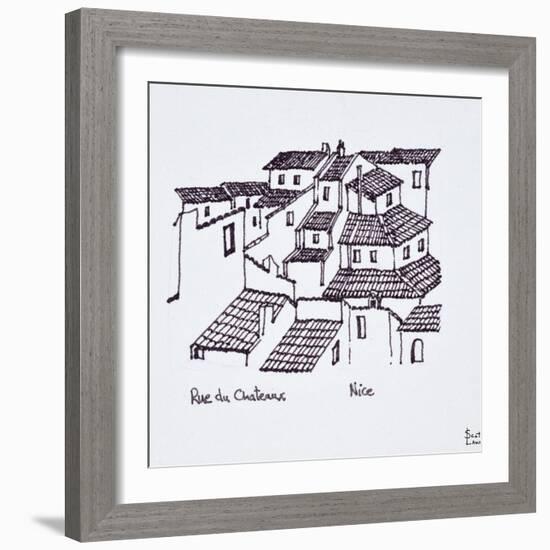 Rooftops of the old city along Rue de Chateaux, Nice, France-Richard Lawrence-Framed Photographic Print