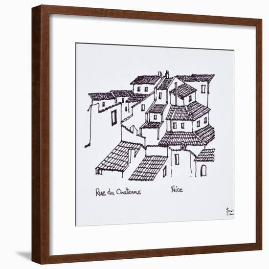 Rooftops of the old city along Rue de Chateaux, Nice, France-Richard Lawrence-Framed Photographic Print