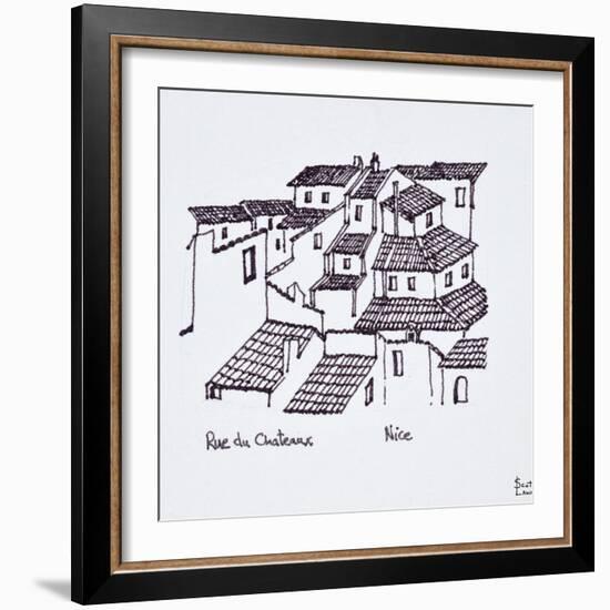 Rooftops of the old city along Rue de Chateaux, Nice, France-Richard Lawrence-Framed Photographic Print