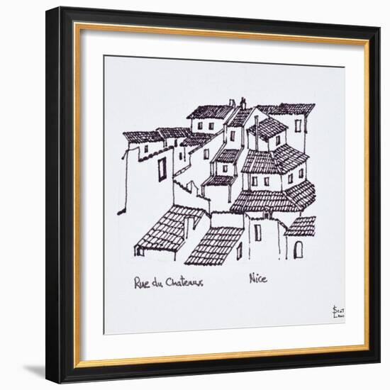 Rooftops of the old city along Rue de Chateaux, Nice, France-Richard Lawrence-Framed Photographic Print