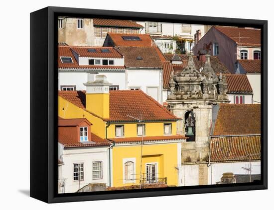 Rooftops of the town of Coimbra and the old bell tower of St. Bartholomew church.-Julie Eggers-Framed Premier Image Canvas