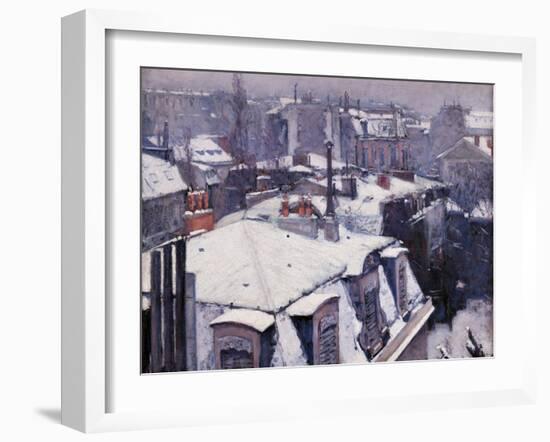 Rooftops under the Snow, Paris-Gustave Caillebotte-Framed Art Print