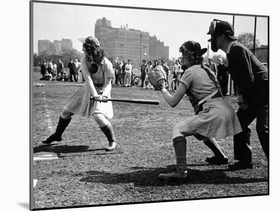 Rookie Outfielder from Racine Preparing to Sock One on the Nose-Wallace Kirkland-Mounted Photographic Print