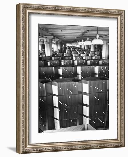 Room Containing the Visible Index Files at the Social Security Board-Thomas D^ Mcavoy-Framed Photographic Print