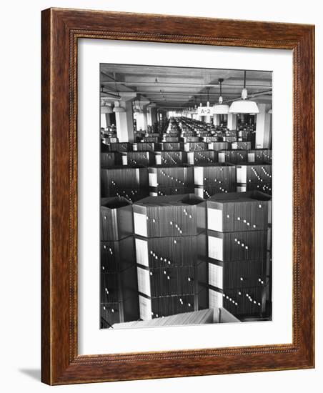 Room Containing the Visible Index Files at the Social Security Board-Thomas D^ Mcavoy-Framed Photographic Print