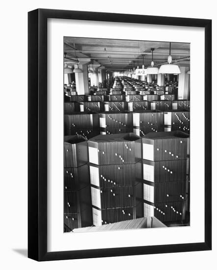 Room Containing the Visible Index Files at the Social Security Board-Thomas D^ Mcavoy-Framed Photographic Print