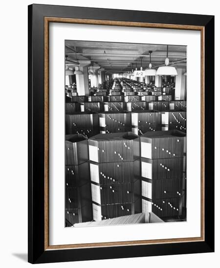 Room Containing the Visible Index Files at the Social Security Board-Thomas D^ Mcavoy-Framed Photographic Print