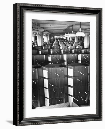Room Containing the Visible Index Files at the Social Security Board-Thomas D^ Mcavoy-Framed Photographic Print