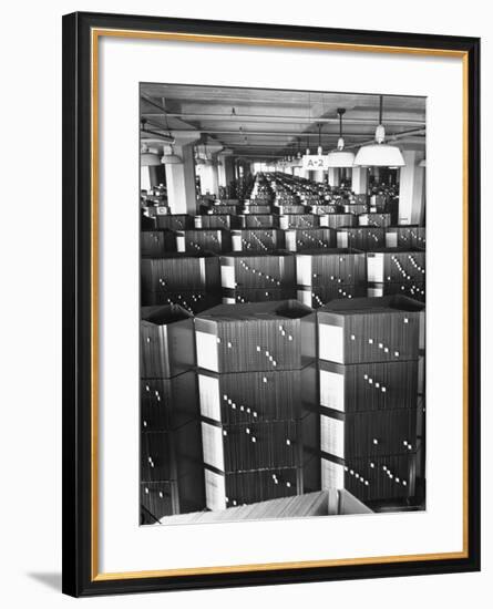 Room Containing the Visible Index Files at the Social Security Board-Thomas D^ Mcavoy-Framed Photographic Print