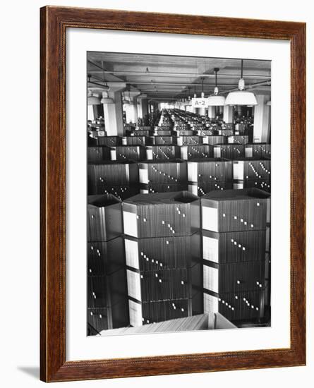 Room Containing the Visible Index Files at the Social Security Board-Thomas D^ Mcavoy-Framed Photographic Print