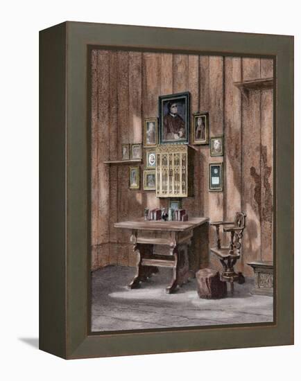 Room of Martin Luther (1483-1546) at Wartburg-null-Framed Premier Image Canvas