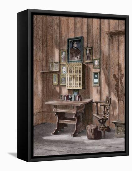 Room of Martin Luther (1483-1546) at Wartburg-null-Framed Premier Image Canvas