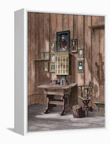 Room of Martin Luther (1483-1546) at Wartburg-null-Framed Premier Image Canvas