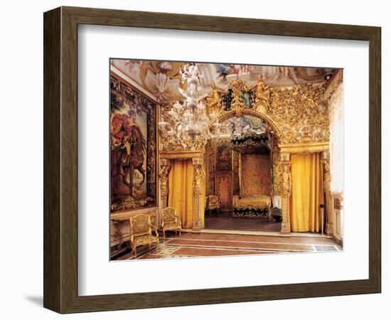 Room of the Married Couple (Alcove), 17th c. Palazzo Mansi, Italy-Tuscany workmanship-Framed Art Print