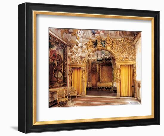 Room of the Married Couple (Alcove), 17th c. Palazzo Mansi, Italy-Tuscany workmanship-Framed Art Print