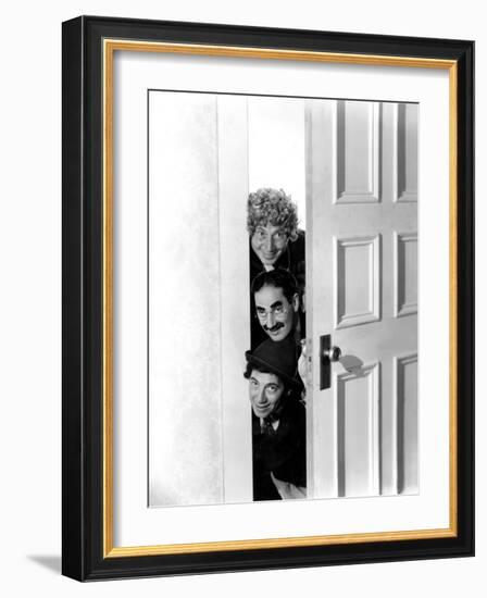 Room Service, Harpo Marx, Groucho Marx, Chico Marx, 1938-null-Framed Photo