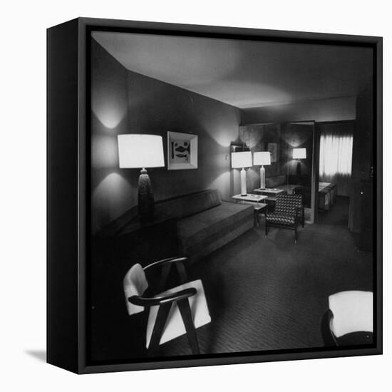 Room Where Actress Lana Turner's Daughter Stabbed Gangster Johnny Stompanato to Death-J^ R^ Eyerman-Framed Premier Image Canvas