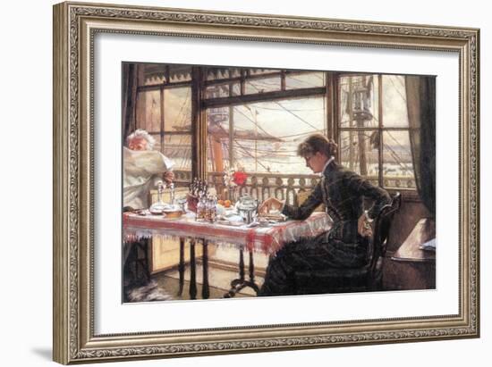 Room with a Glance from the Port-James Tissot-Framed Art Print