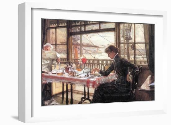 Room with a Glance from the Port-James Tissot-Framed Art Print