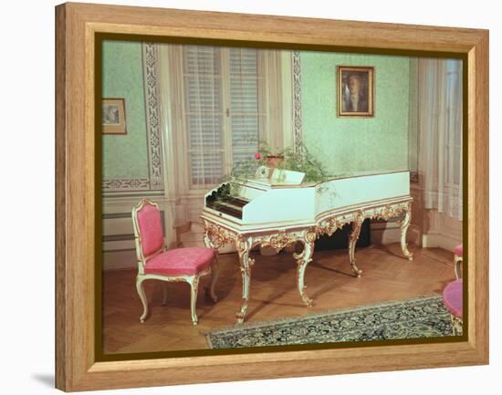 Room with the Harpsichord Used by Mozart in Prague-null-Framed Premier Image Canvas