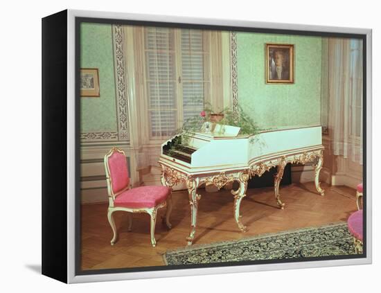 Room with the Harpsichord Used by Mozart in Prague-null-Framed Premier Image Canvas