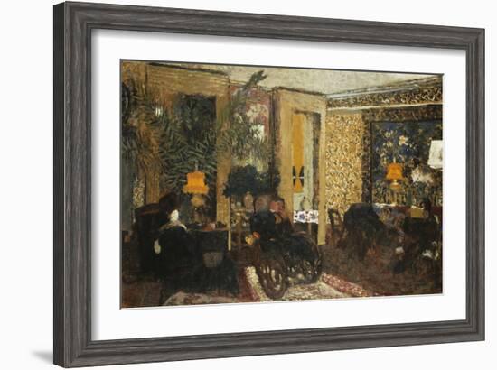 Room with Three Lamps, Rue St. Florentin; Le Salon Aux Trois Lampes, Rue St. Florentin, 1899-Edouard Vuillard-Framed Giclee Print