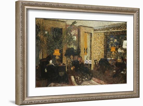 Room with Three Lamps, Rue St. Florentin-Edouard Vuillard-Framed Giclee Print