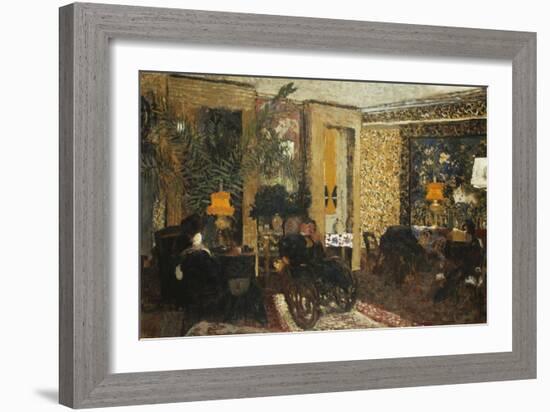 Room with Three Lamps, Rue St. Florentin-Edouard Vuillard-Framed Giclee Print