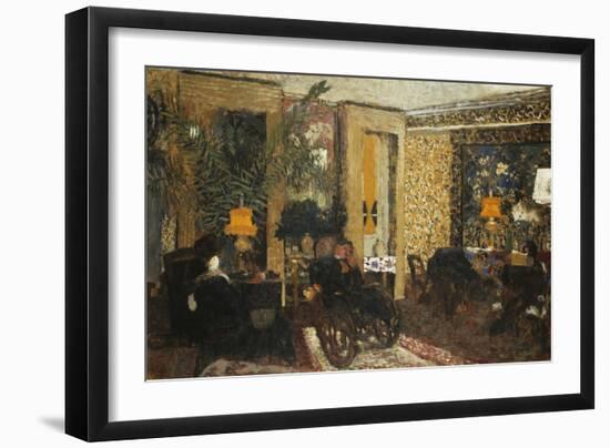 Room with Three Lamps, Rue St. Florentin-Edouard Vuillard-Framed Giclee Print