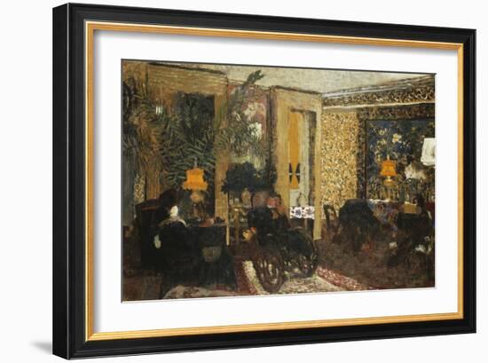 Room with Three Lamps, Rue St. Florentin-Edouard Vuillard-Framed Giclee Print