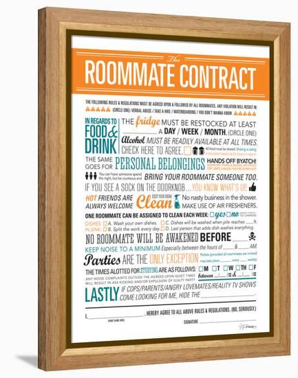 Roommate Contract-JJ Brando-Framed Stretched Canvas