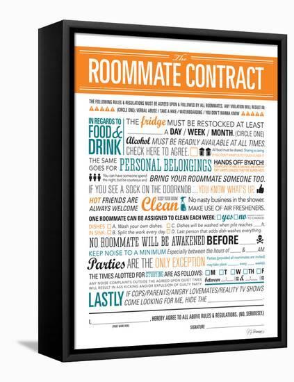 Roommate Contract-JJ Brando-Framed Stretched Canvas