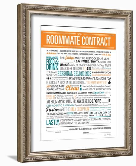 Roommate Contract-JJ Brando-Framed Art Print