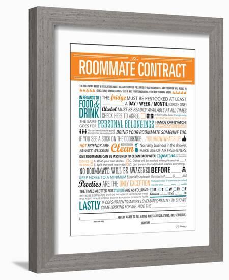 Roommate Contract-JJ Brando-Framed Art Print