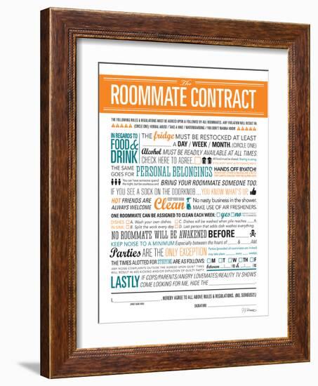 Roommate Contract-JJ Brando-Framed Art Print