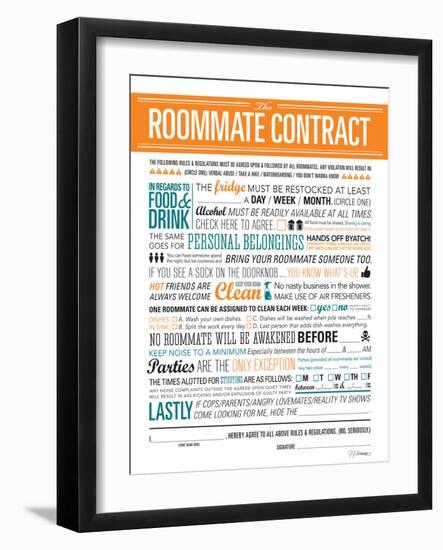 Roommate Contract-JJ Brando-Framed Art Print