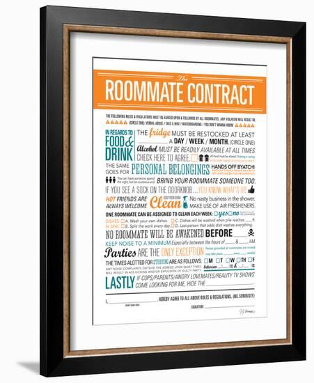Roommate Contract-JJ Brando-Framed Art Print