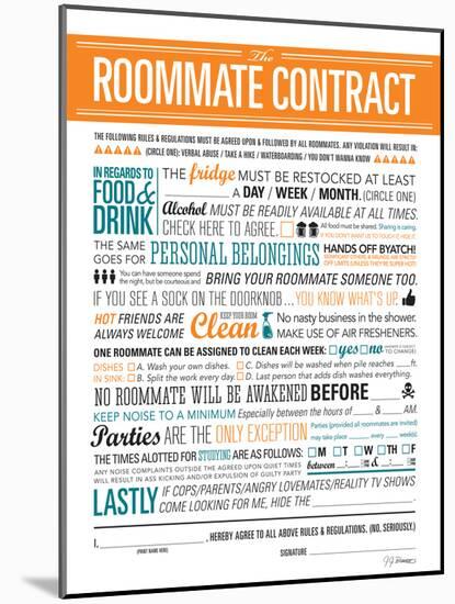 Roommate Contract-JJ Brando-Mounted Art Print