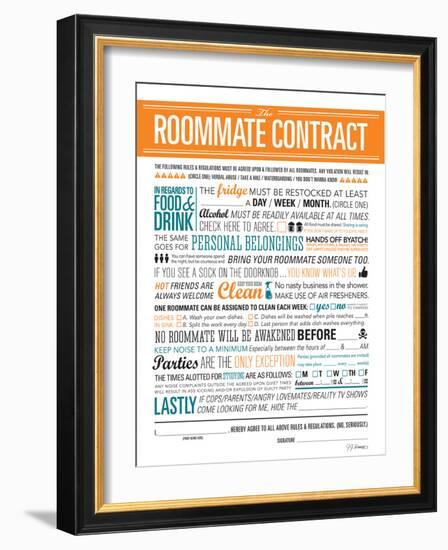 Roommate Contract-JJ Brando-Framed Art Print