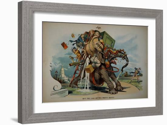 Roosevelt and Taft Cartoon-David J. Frent-Framed Giclee Print