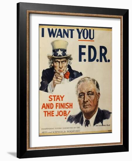 Roosevelt Campaign Poster-David J. Frent-Framed Photographic Print