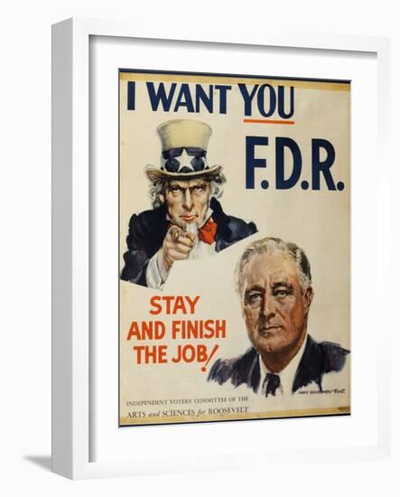 Roosevelt Campaign Poster-David J. Frent-Framed Photographic Print