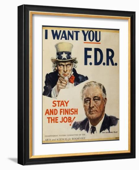 Roosevelt Campaign Poster-David J. Frent-Framed Photographic Print