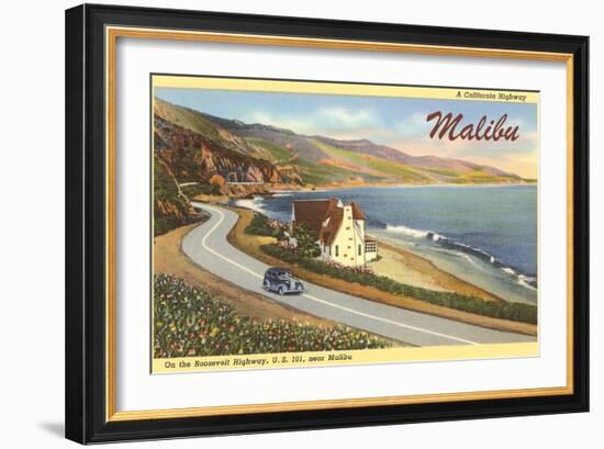 Roosevelt Highway, Malibu, California-null-Framed Art Print