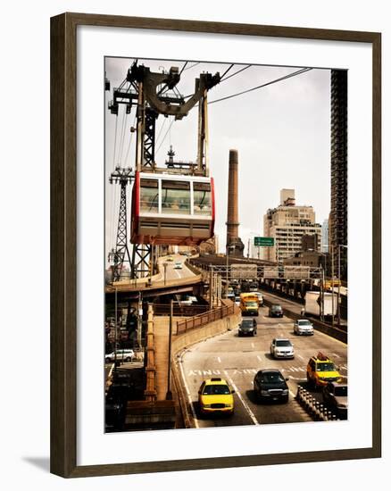 Roosevelt Island Tram and Ed Koch Queensboro Bridge (Queensbridge) Entry View, Manhattan, New York-Philippe Hugonnard-Framed Photographic Print