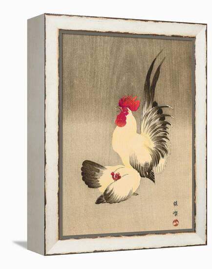 Rooster and Hen-Bairei Kono-Framed Premier Image Canvas